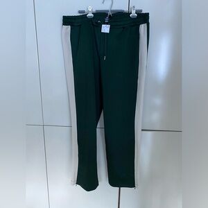 H&M Dark Green Joggers with White Side Stripes